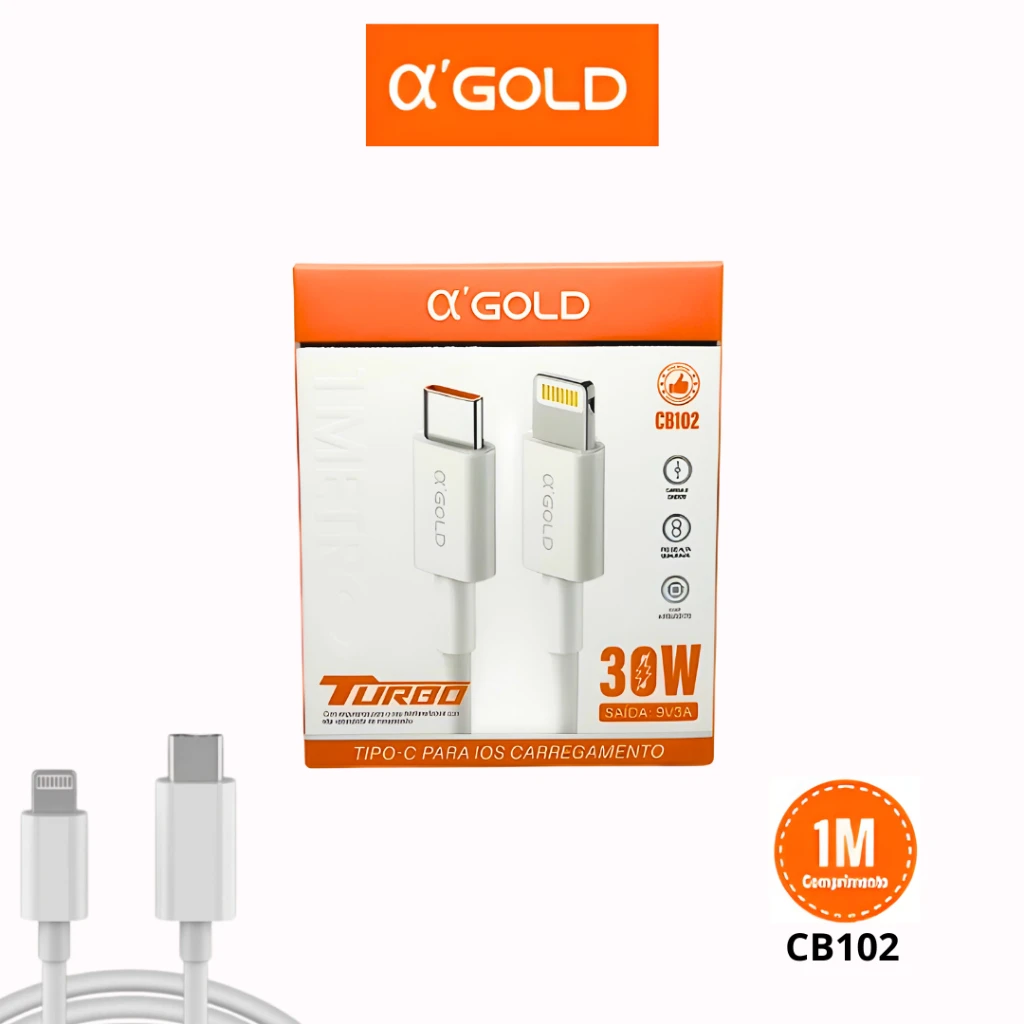 Cabo Tipo-C para IOS α'gold 1M 30w CB102