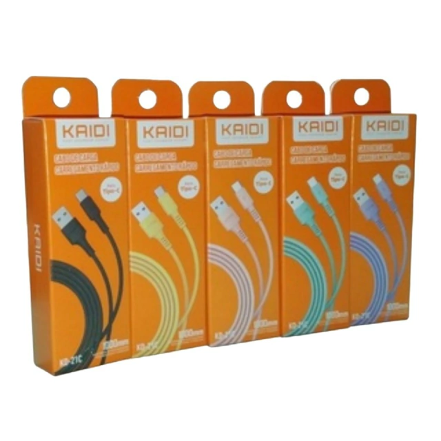 Carregador Tipo-C Kaidi Branco/Preto KD-21C