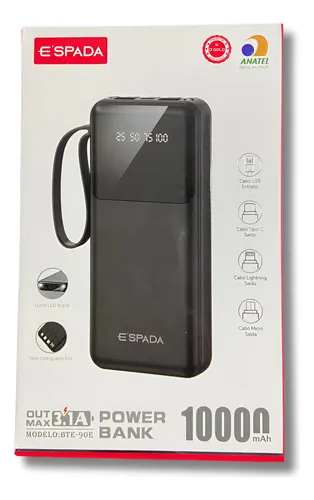 Power Bank 10000mAh E'SPADA BTE-90E