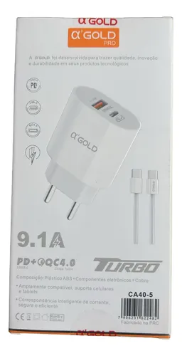 Carregador α'gold Tipo-C CA40-5